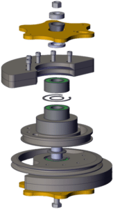 upright image of energy wheel exploded view stack