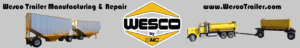 wesco trailers banner with two trailers and wesco logo