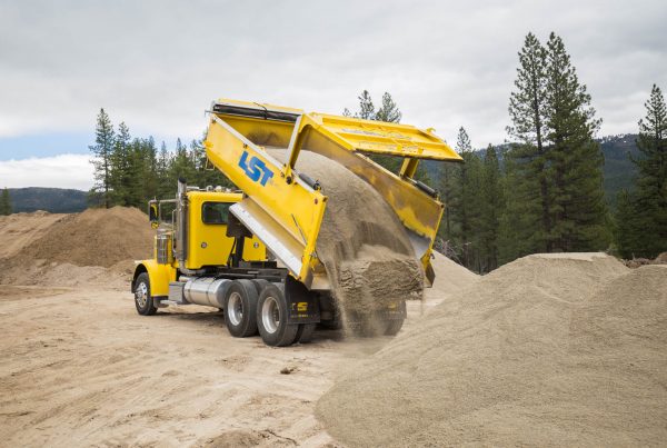 wesco transfer trailer dumping sand