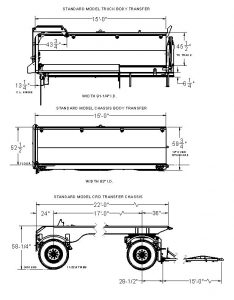 engineering drawing for a transfer trailer set