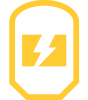 rounded rectangle with electrical bolt symbol