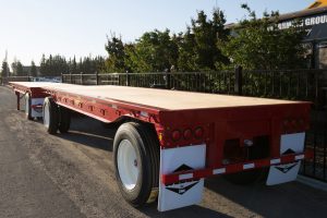 red flatbed trailer